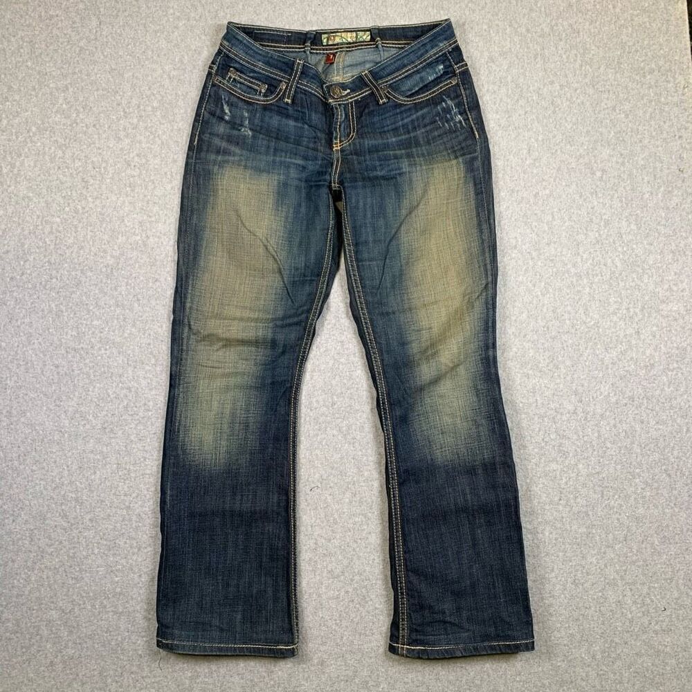 BKE TIA bootcut jeans womens 27 x 31.5 stretch buckle denim